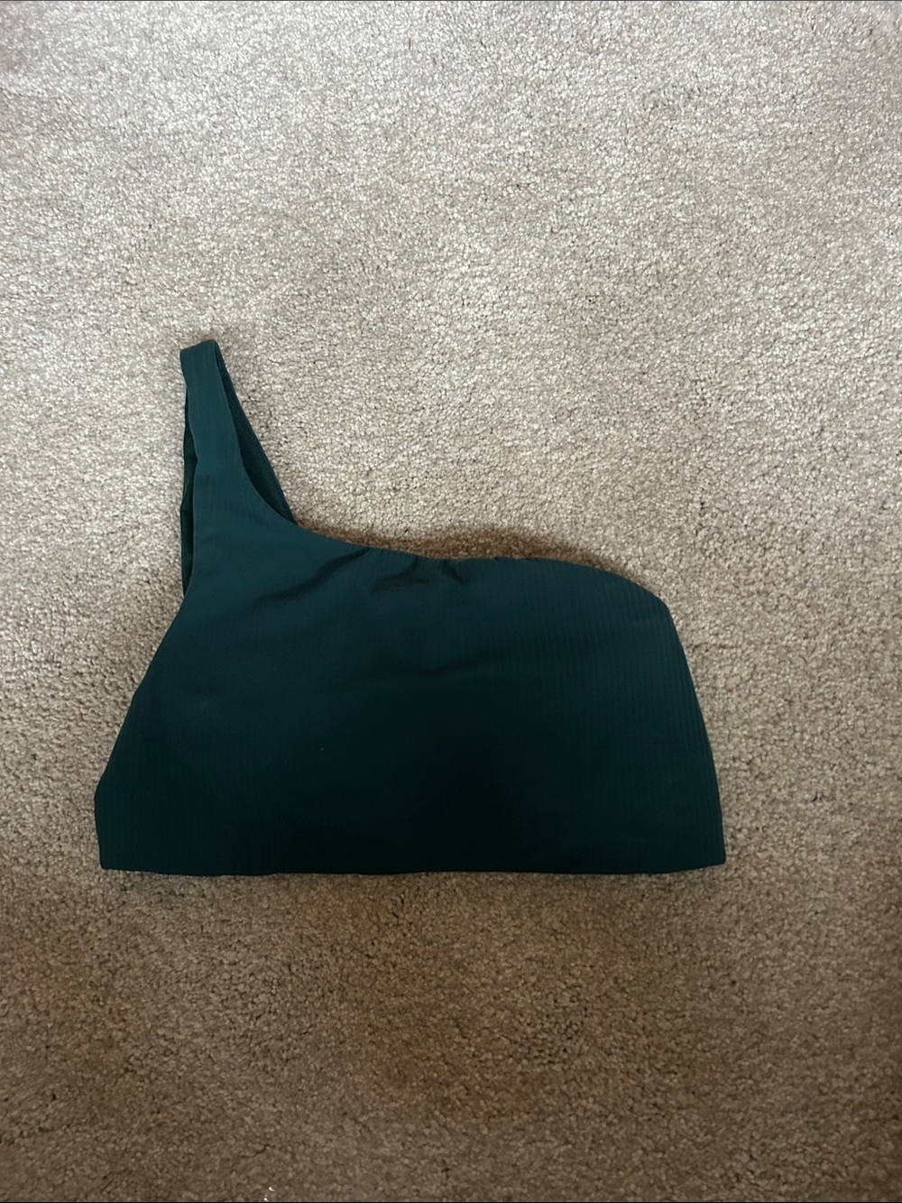 lululemon athletica One-Shoulder Ribbed Top in Deep Green